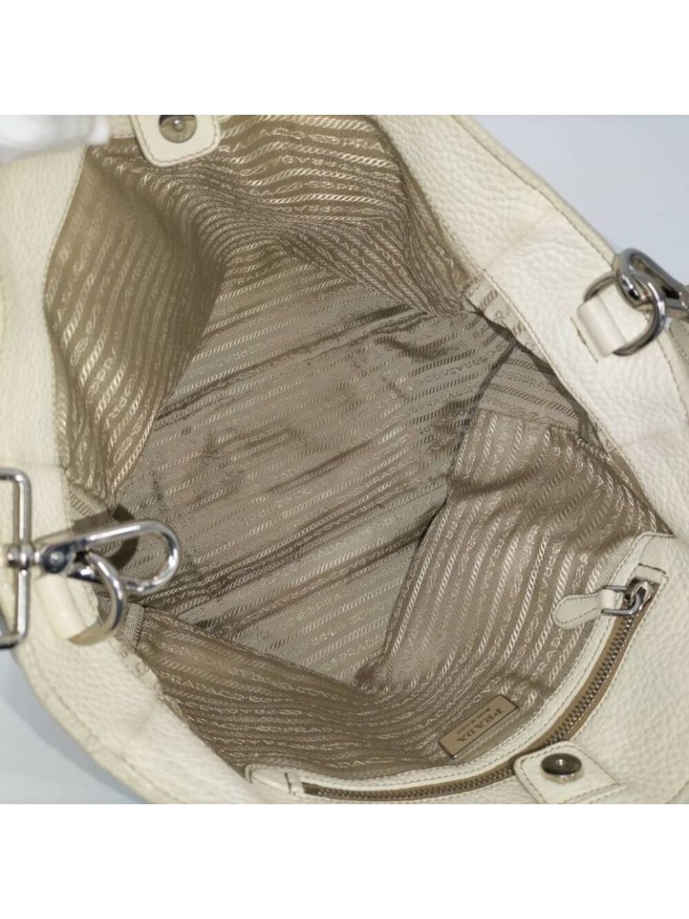 Prada 2-Way Tote Leather White - Picture 10 of 10